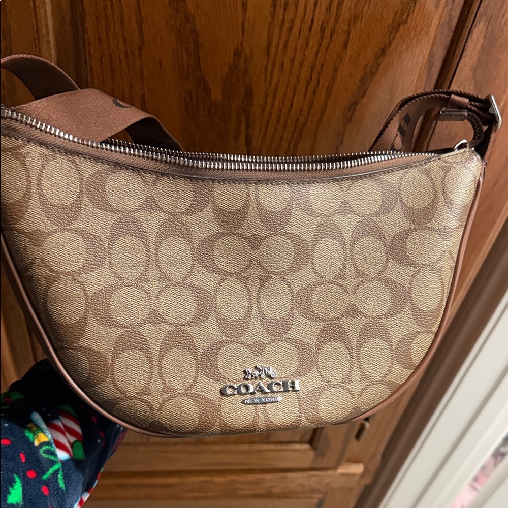 Coach Tan and Brown Shoulder Bag